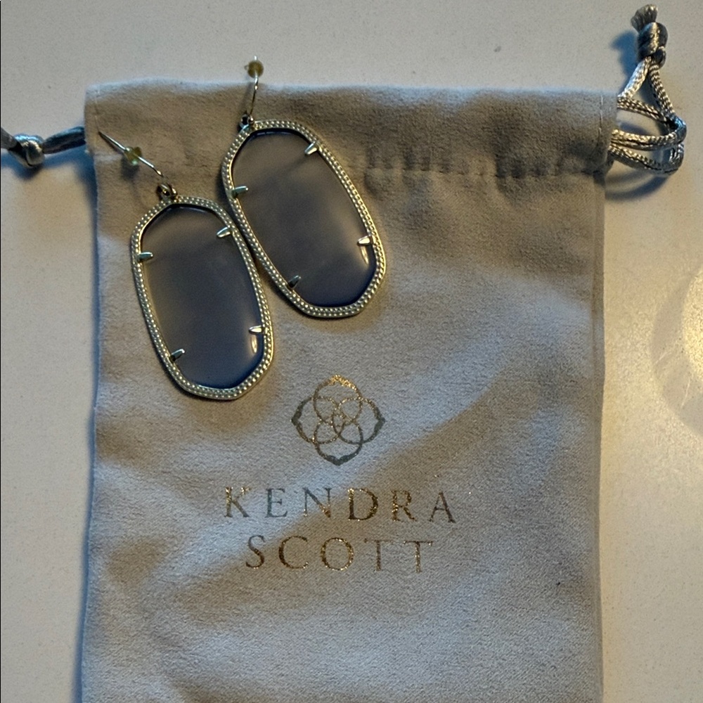 Kendra Scott Silver and Blue Statement Earrings